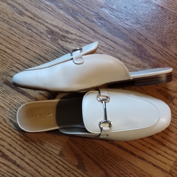 J. Crew Women's Cream Mules with Silver Accents - Picture 11 of 15
